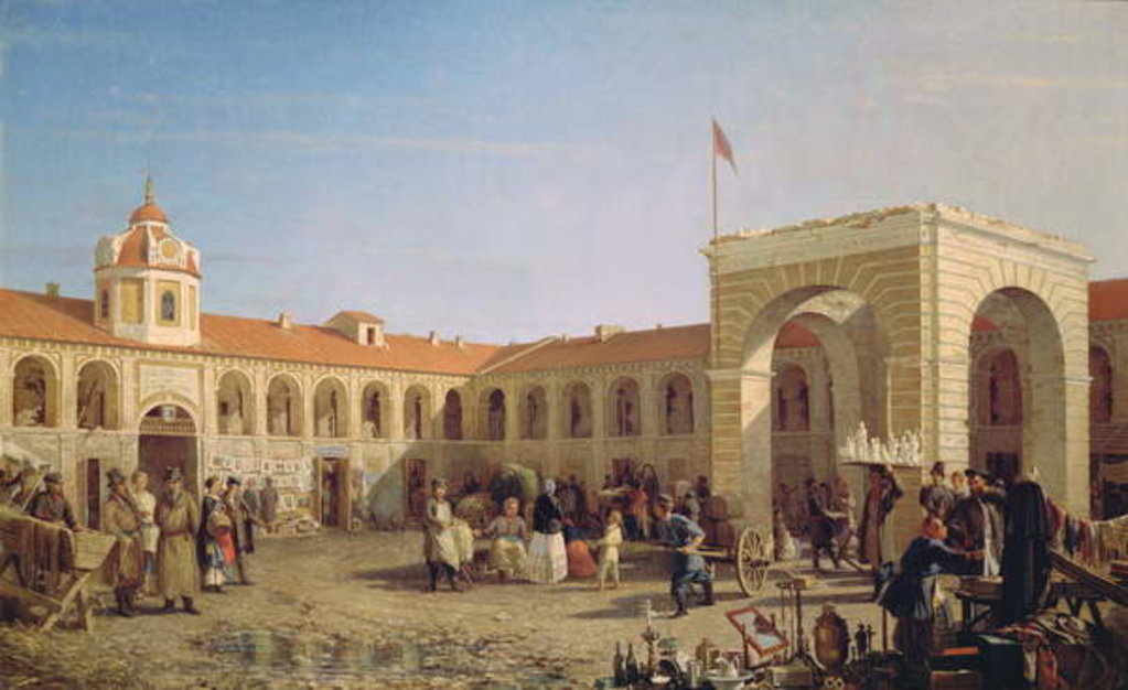 Detail of Apraksin Market in St. Petersburg, 1862 by Pyotr Petrovich Vereshchagin