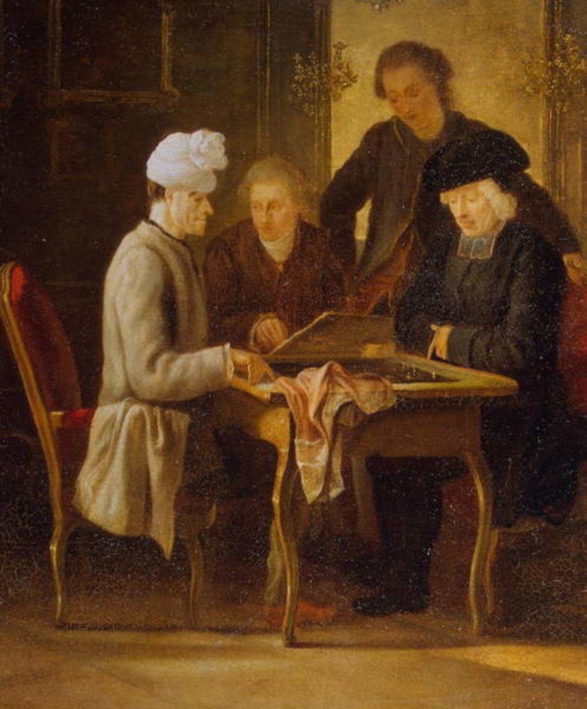 Detail of Voltaire at Chess by Jean Huber