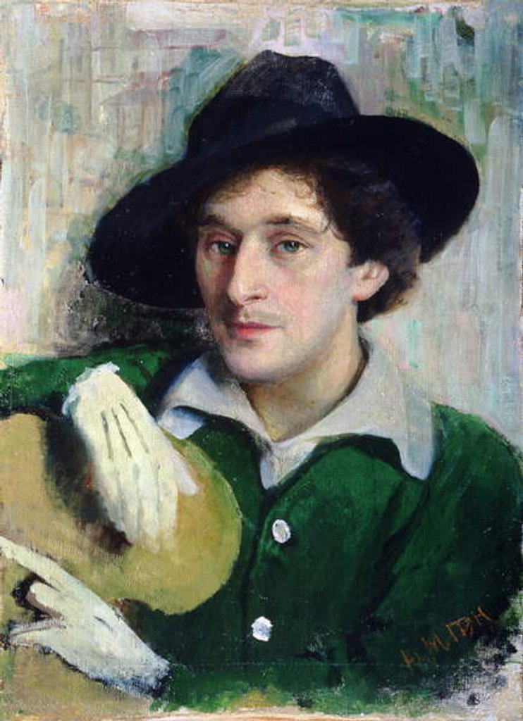 Detail of Portrait of Marc Chagall, c.1910 by Yuri Moiseyevich Pen