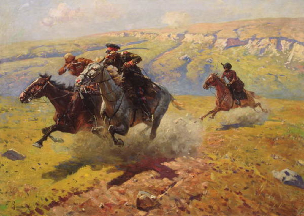 Detail of Duel, 1905 by Franz Roubaud