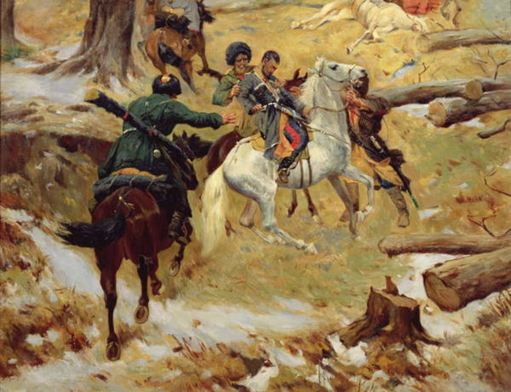 Detail of The Death of Major General Sleptsov in Chechnya by Franz Roubaud