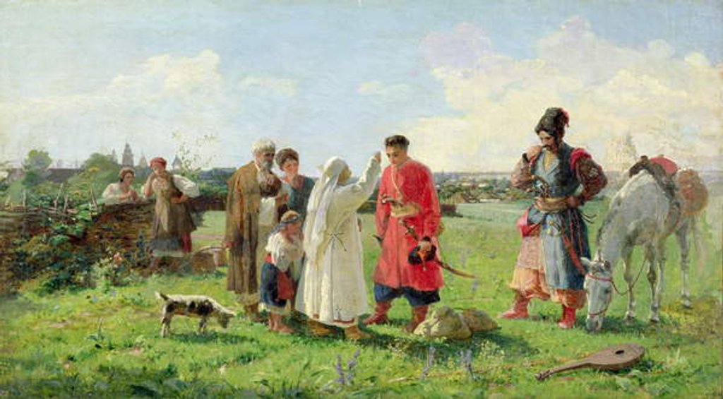 Detail of Off to the Zaporozhian Host, 1889 by Opanas Georgievich Slastion