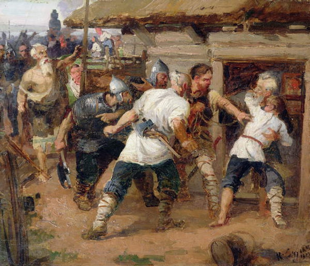Detail of The Pagans killed the first Christians of Kievan Rus, 1884 by Vasilij Ivanovic Surikov