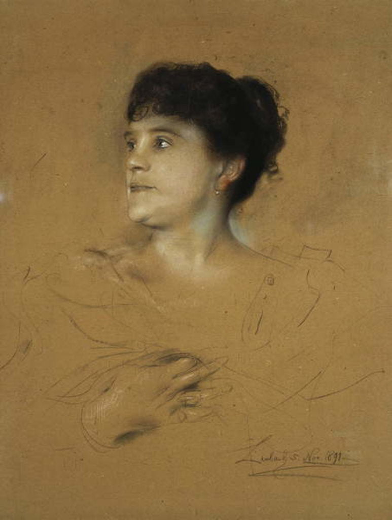 Detail of Portrait of Marcella Sembrich, 1891 by Franz Seraph von Lenbach