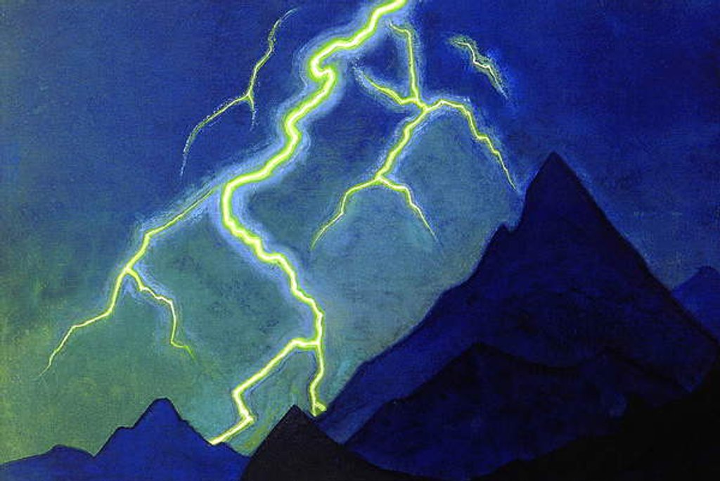 Detail of Call of the Heaven, Lightning, c.1935-36 by Nicholas Roerich
