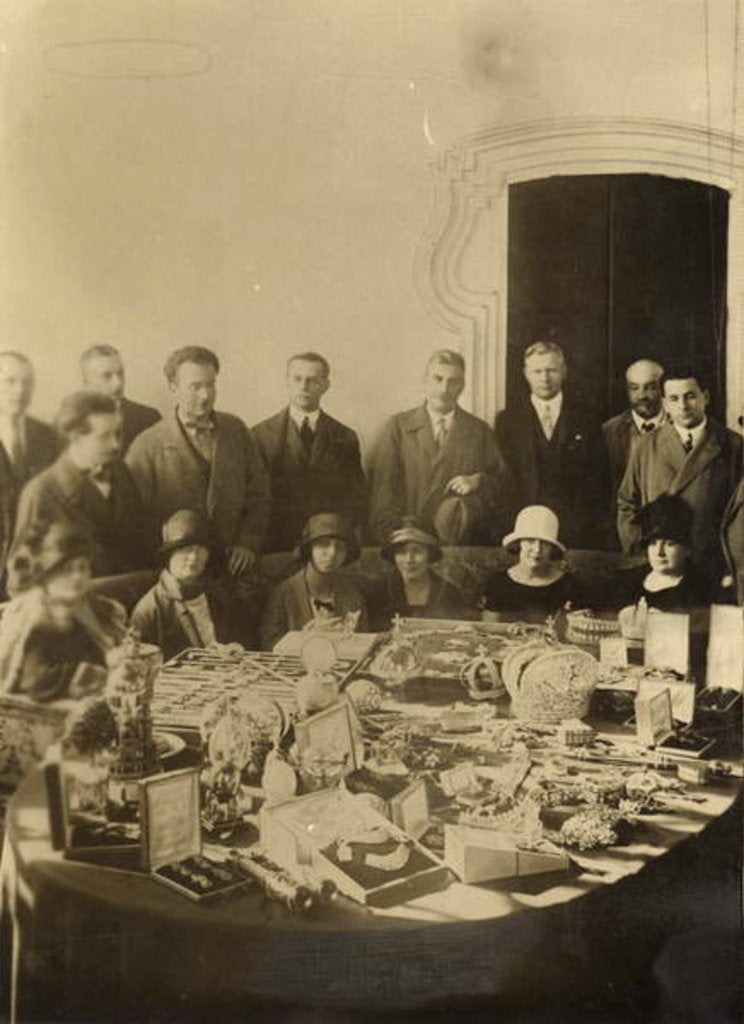 Detail of Russian Crown Jewels and Faberge Eggs prepared for sale abroad by Russian Photographer