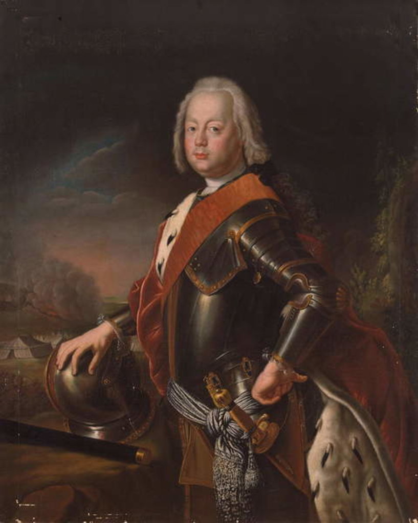 Detail of Portrait of Christian August, Prince of Anhalt-Zerbst, 1725 by Antoine Pesne