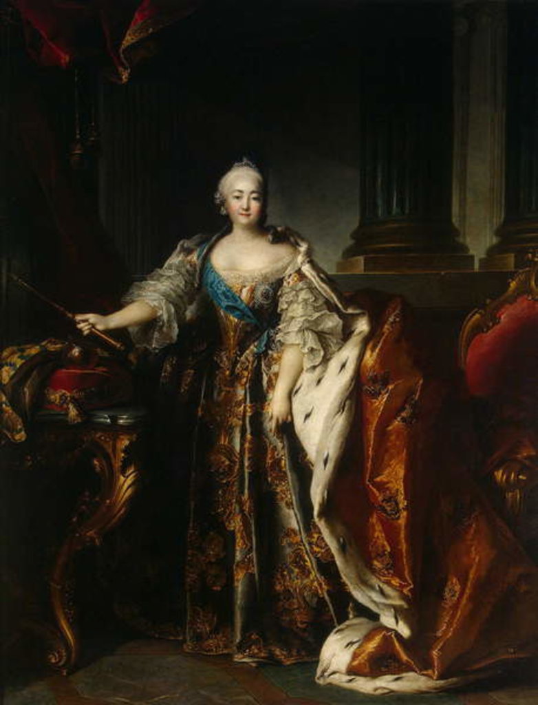 Detail of Portrait of Empress Elizabeth, 1758 by Louis M. Tocque