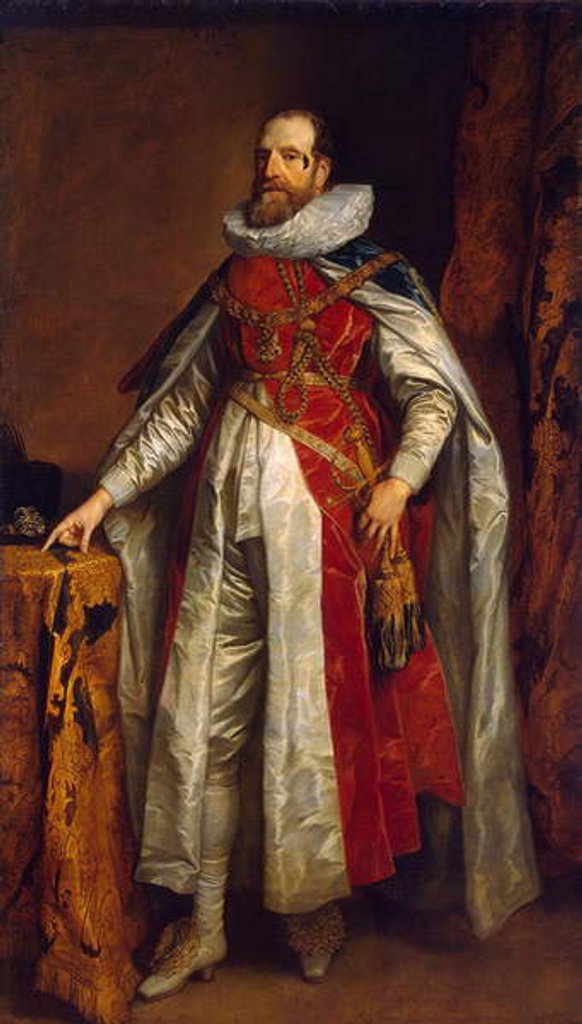 Detail of Portrait of Henry Danvers, 1st Earl of Danby, in robes of a Knight of the Garter, c.1630 by Anthony van Dyck