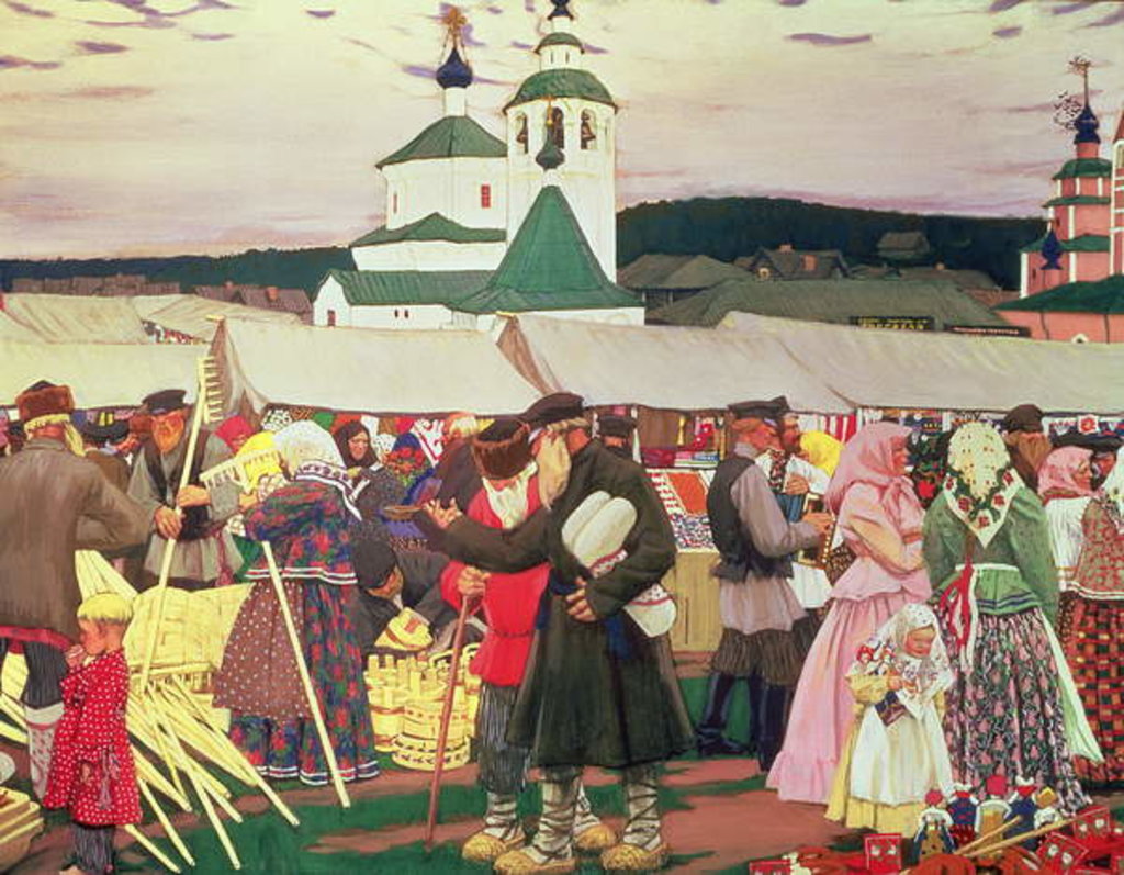 Detail of The Fair, 1906 by Boris Mikhailovich Kustodiev
