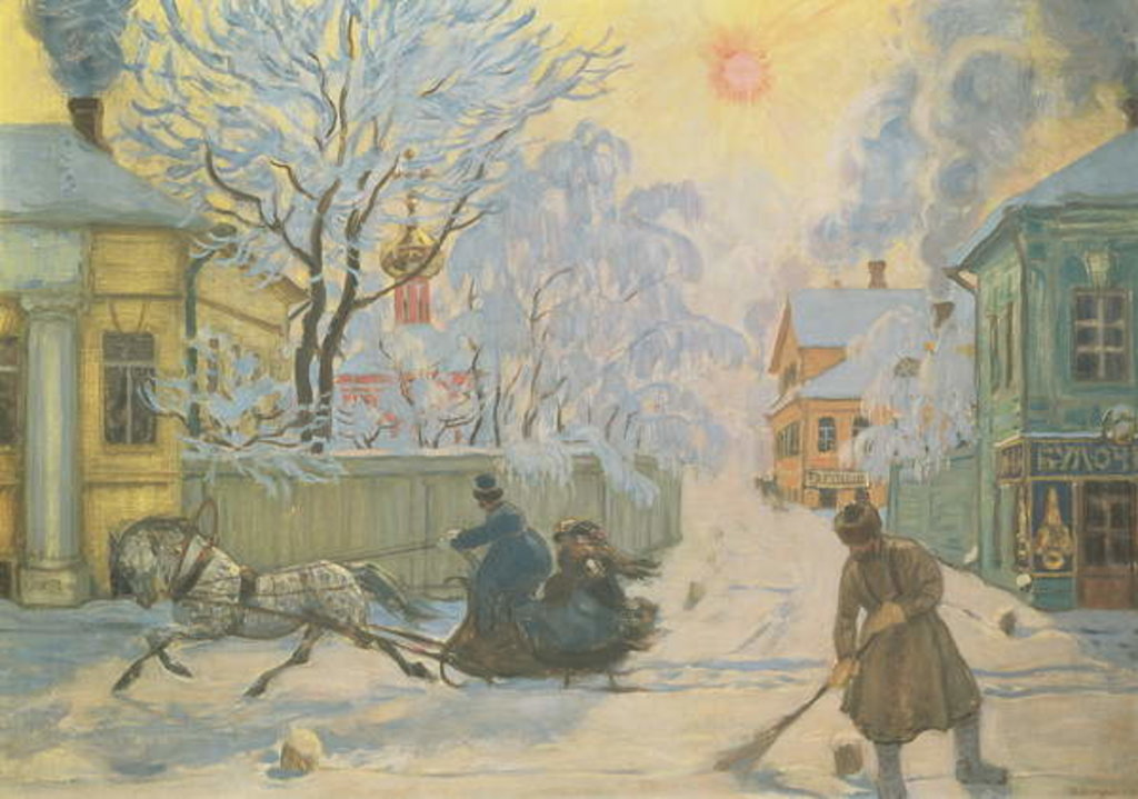 Detail of Frosty Morning by Boris Mikhailovich Kustodiev