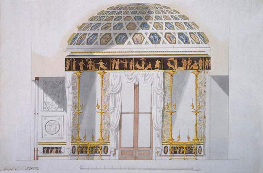 Detail of Design for the Jasper Cabinet in the Agate Pavilion at Tsarskoye Selo, c.1780 by Charles Cameron