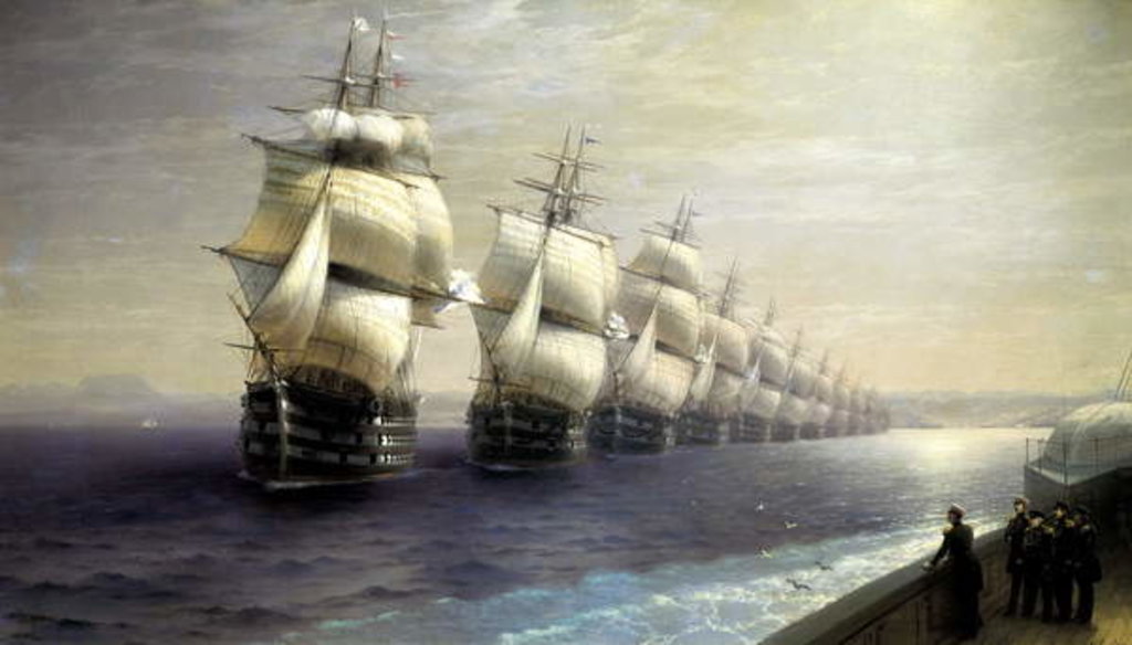 Detail of Parade of the Black Sea Fleet in 1849, 1886 by Ivan Konstantinovich Aivazovsky