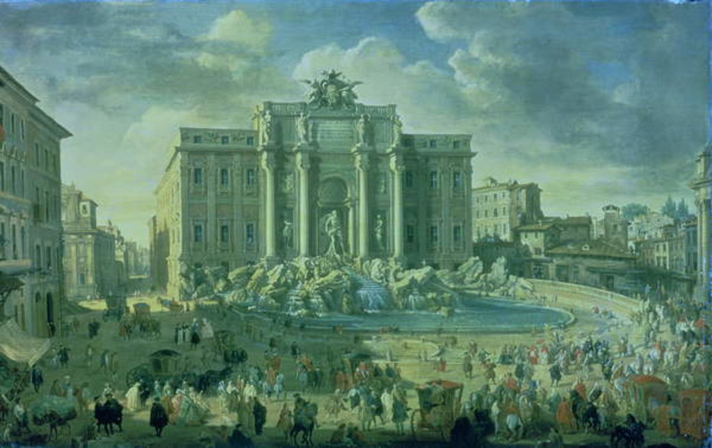 Detail of The Trevi Fountain in Rome, 1753-56 by Giovanni Paolo Pannini or Panini