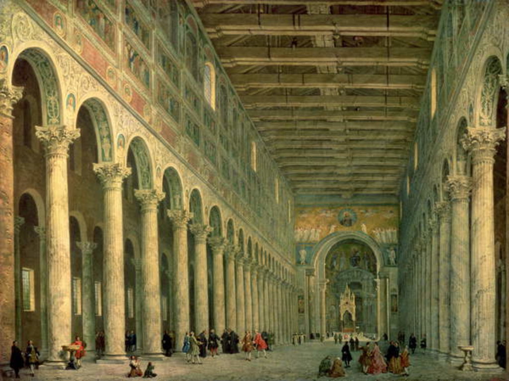 Detail of Interior of the Church of San Paolo Fuori le Mura, Rome, 1750 by Giovanni Paolo Pannini or Panini