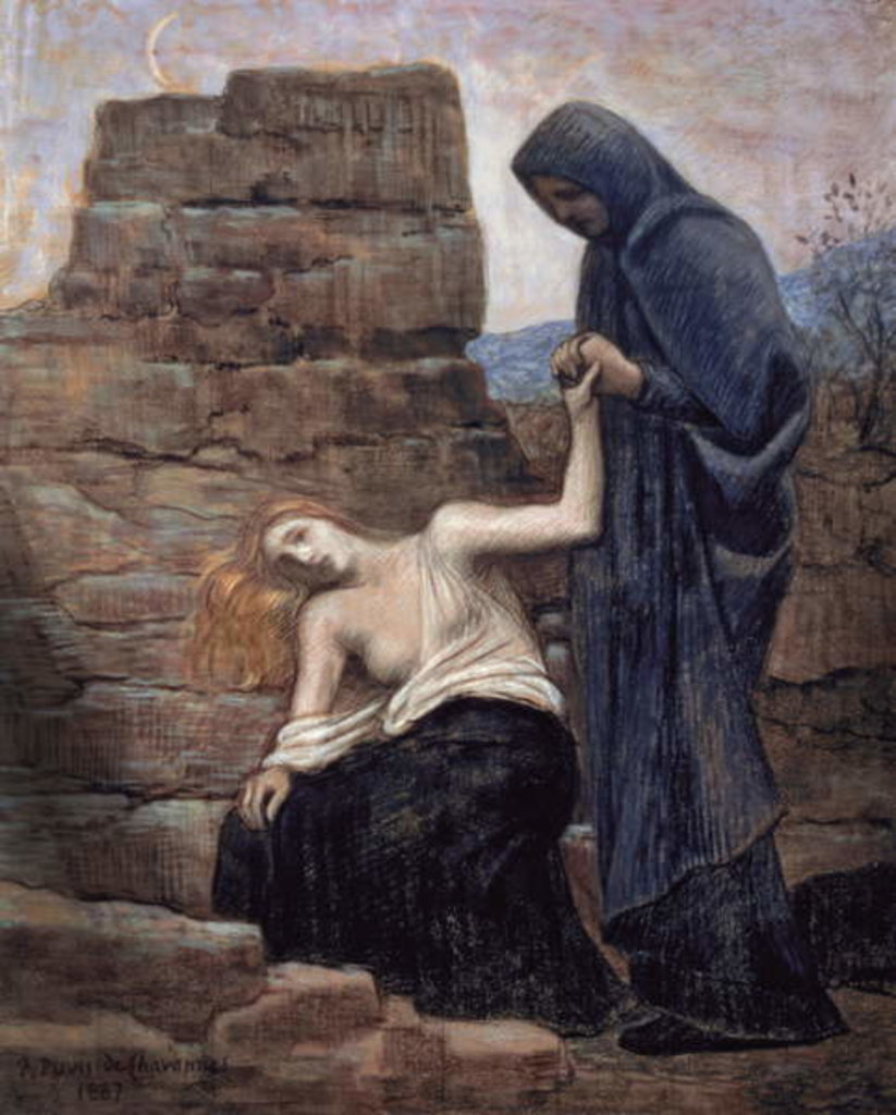 Detail of Pity, 1887 by Pierre Puvis de Chavannes