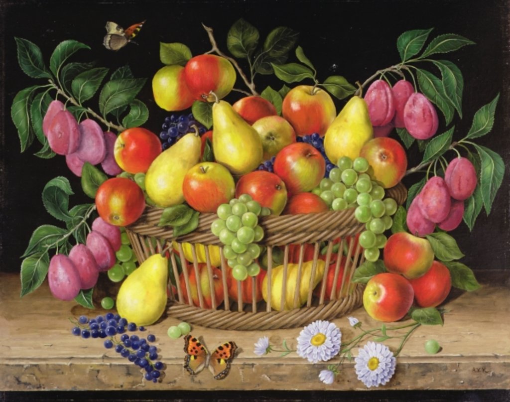 Detail of Apples, pears. grapes and plums, 1999 by Amelia Kleiser