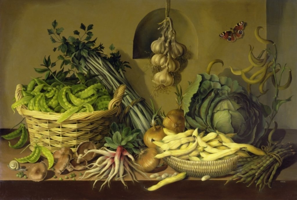 Detail of Cabbage, Peas and Beans, 1998 by Amelia Kleiser