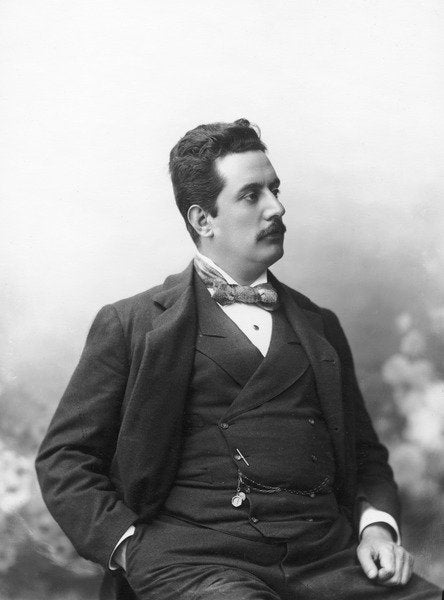 Detail of Portrait of Giacomo Puccini, c.1900 by Italian Photographer