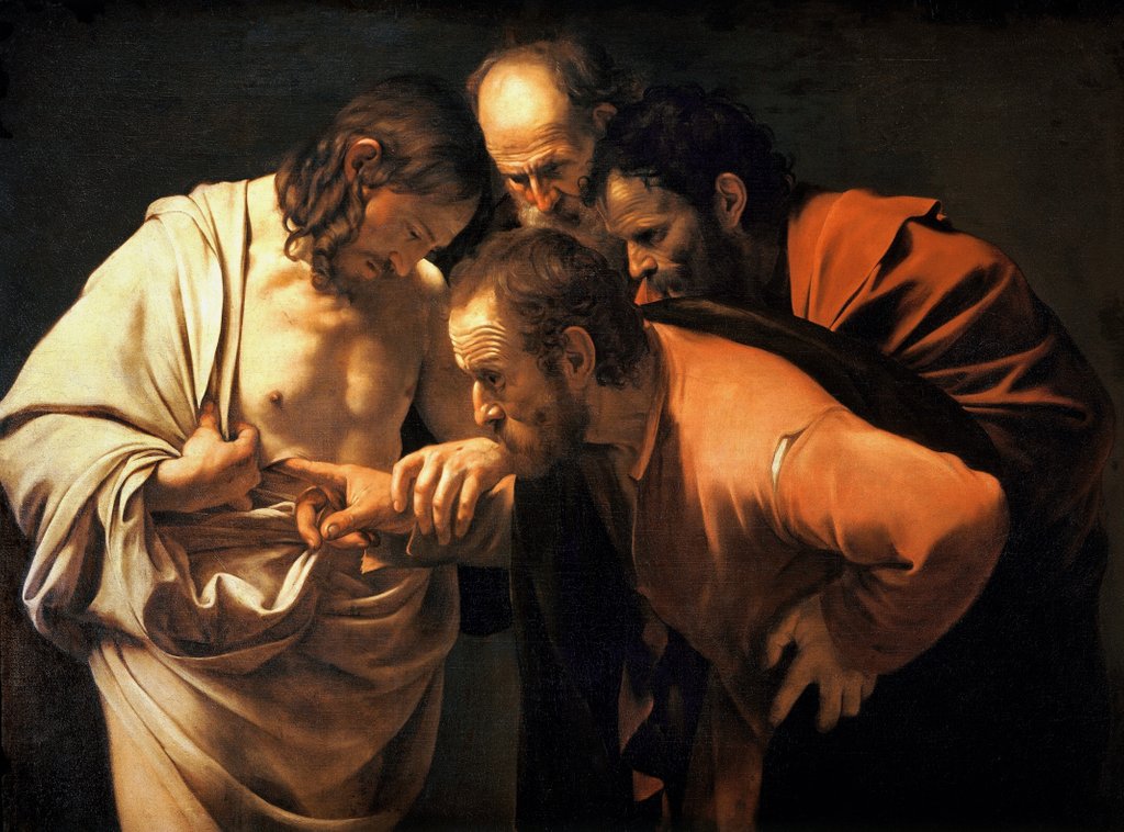 Detail of The Incredulity of St. Thomas, 1602-03 by Michelangelo Merisi da Caravaggio