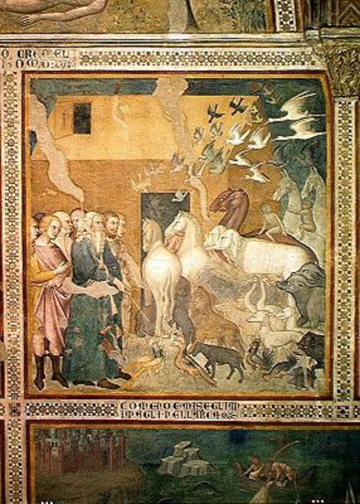 Detail of Noah Leading the Animals into the Ark, 1356-67 by also Manfredi de Battilori Bartolo di Fredi