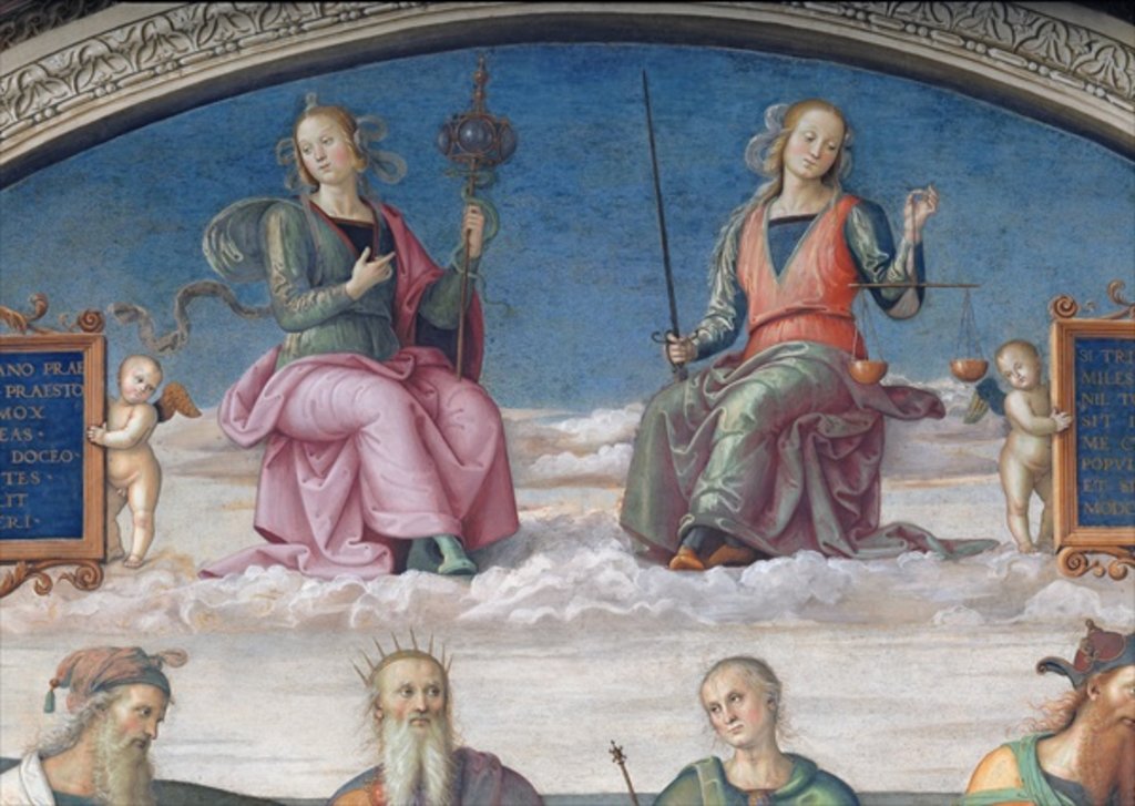 Detail of Detail of Prudence and Justice by Pietro Perugino