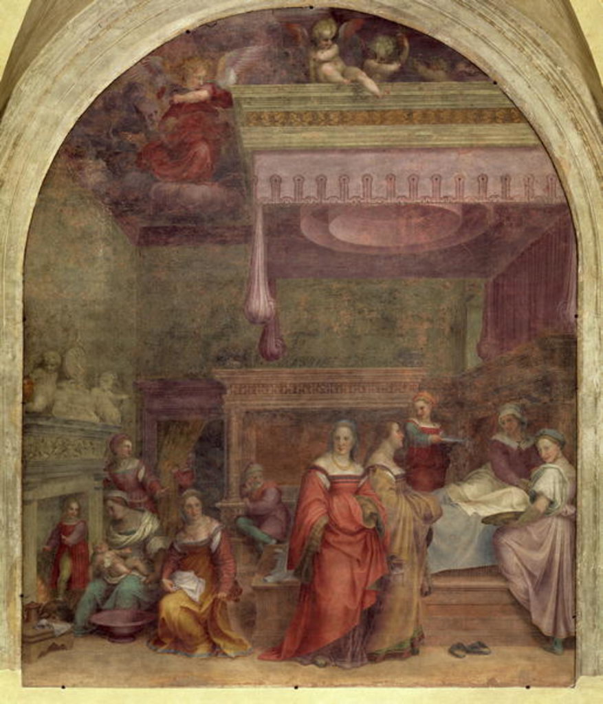 Detail of The Birth of the Virgin, 1514 by Andrea del Sarto