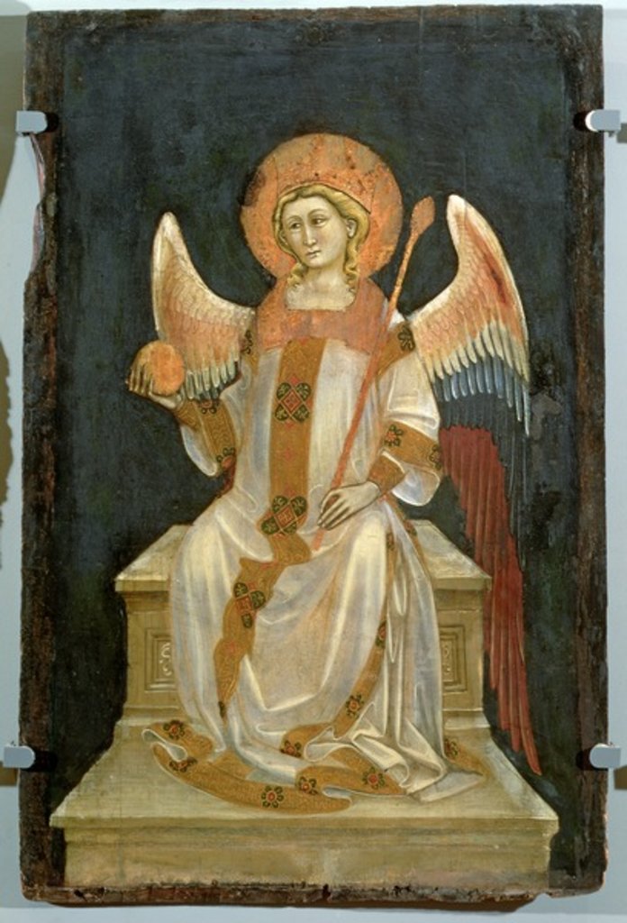 Detail of Angel Seated on a Throne, the Orb in one hand, the Sceptre in the other, c.1348-54 by Ridolfo di Arpo Guariento