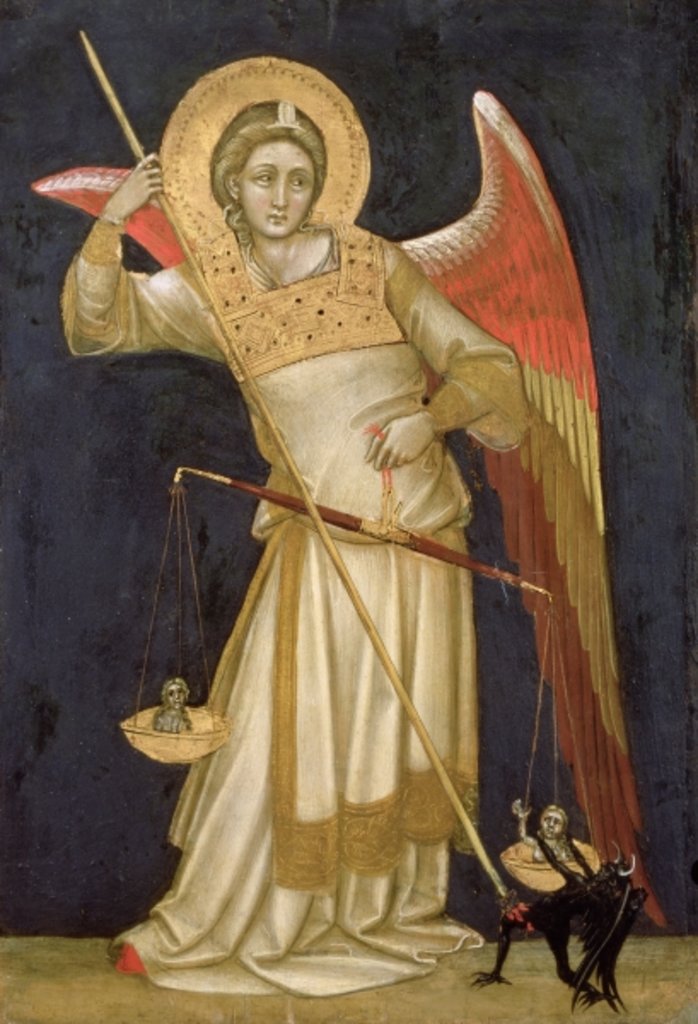 Detail of Angel Weighing a Soul, 1348-54 by Ridolfo di Arpo Guariento