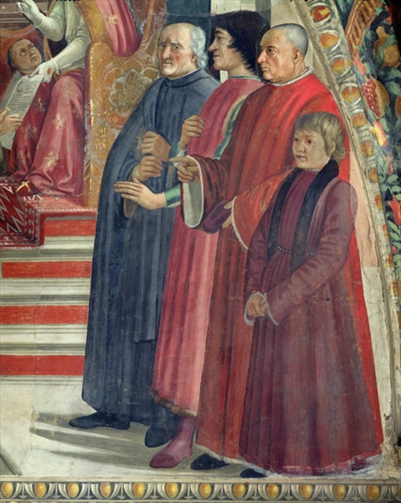 Detail of Detail of St. Francis receiving the Rule of the Order from Pope Honorius by Domenico Ghirlandaio