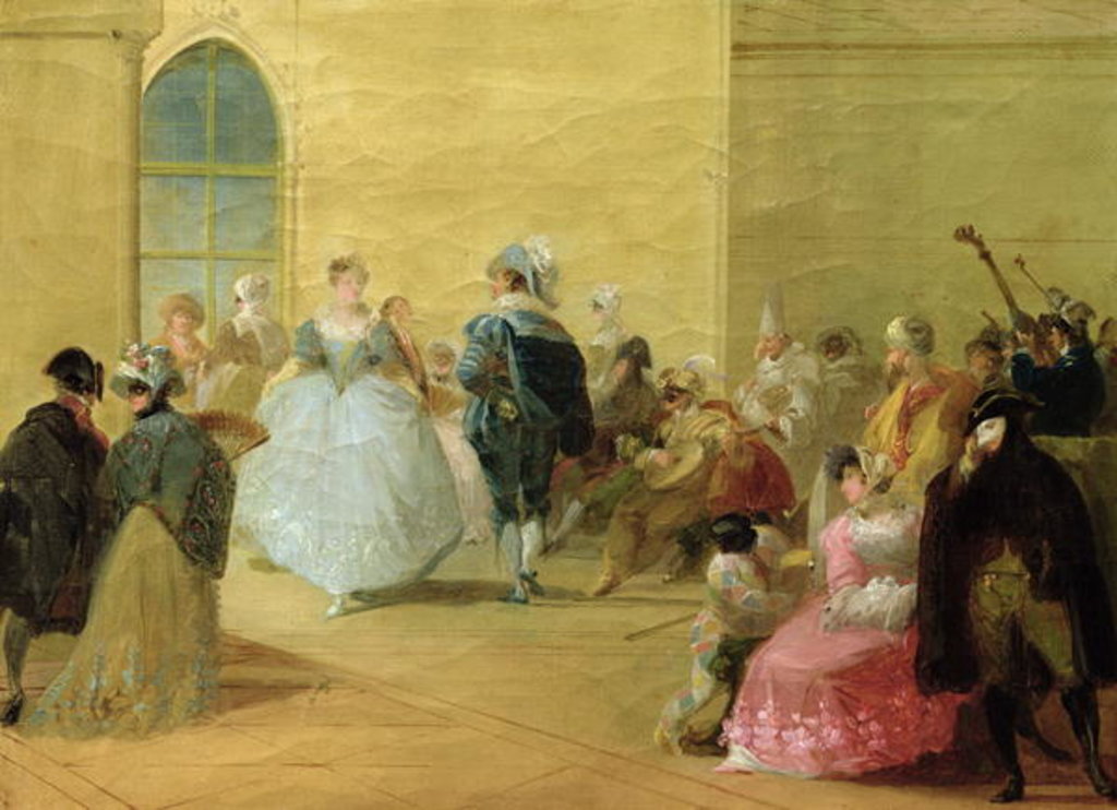 Detail of The Masked Ball by Giuseppe Bernardino Bison