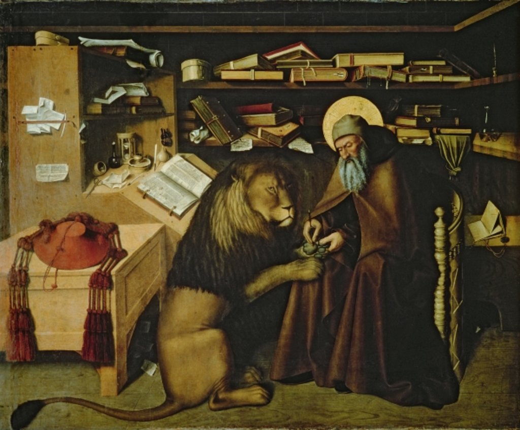 Detail of St. Jerome Removing a Thorn from the Lion's Paw, c.1445 by Niccolo Antonio Colantonio