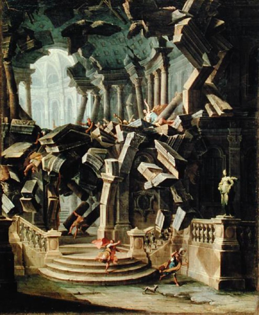 Detail of Samson Destroying the Temple of Dagan, god of the Philistines by Antonio Joli