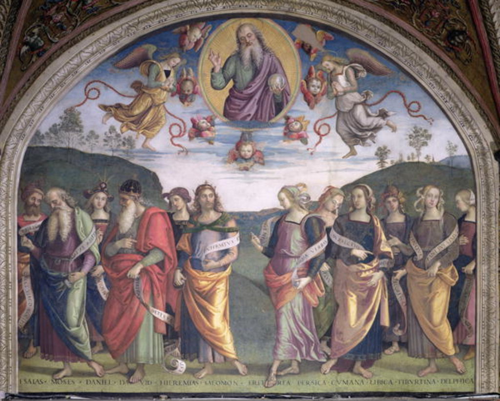 Detail of The Eternal Father in Glory with Prophets and Sibyls by Pietro Perugino