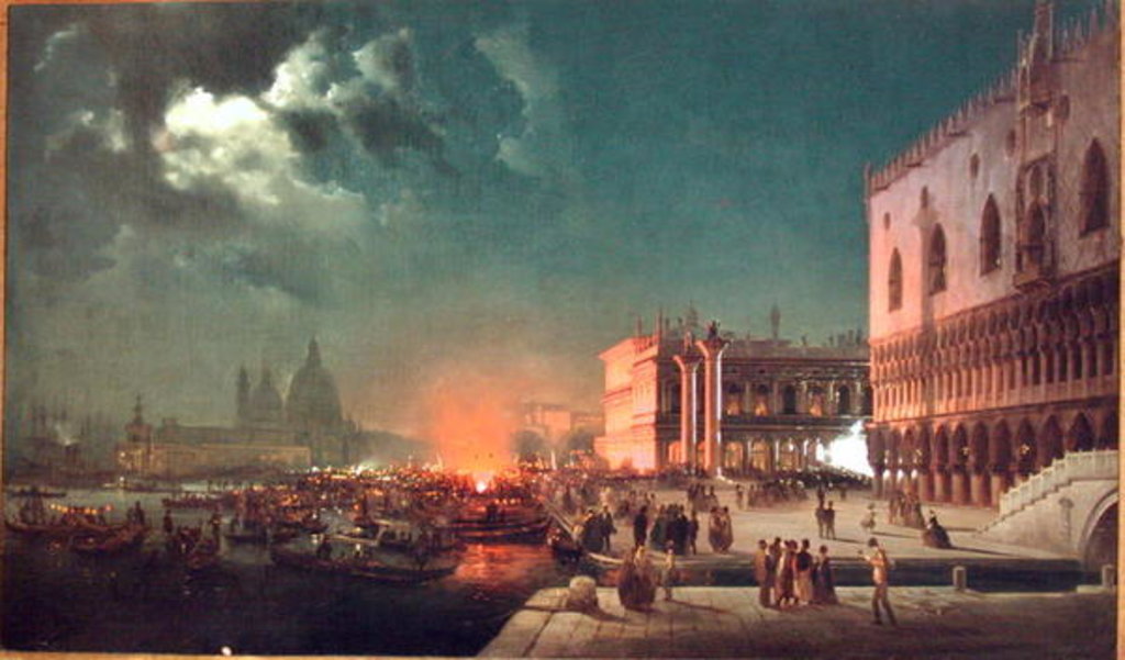 Detail of Serenade in St. Mark's Place by Ippolito Caffi