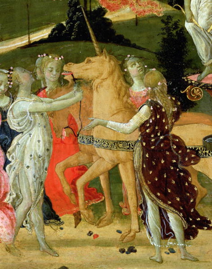 Detail of Triumph of Chastity, inspired by 'Triumphs' by Petrarch by Jacopo del Sellaio