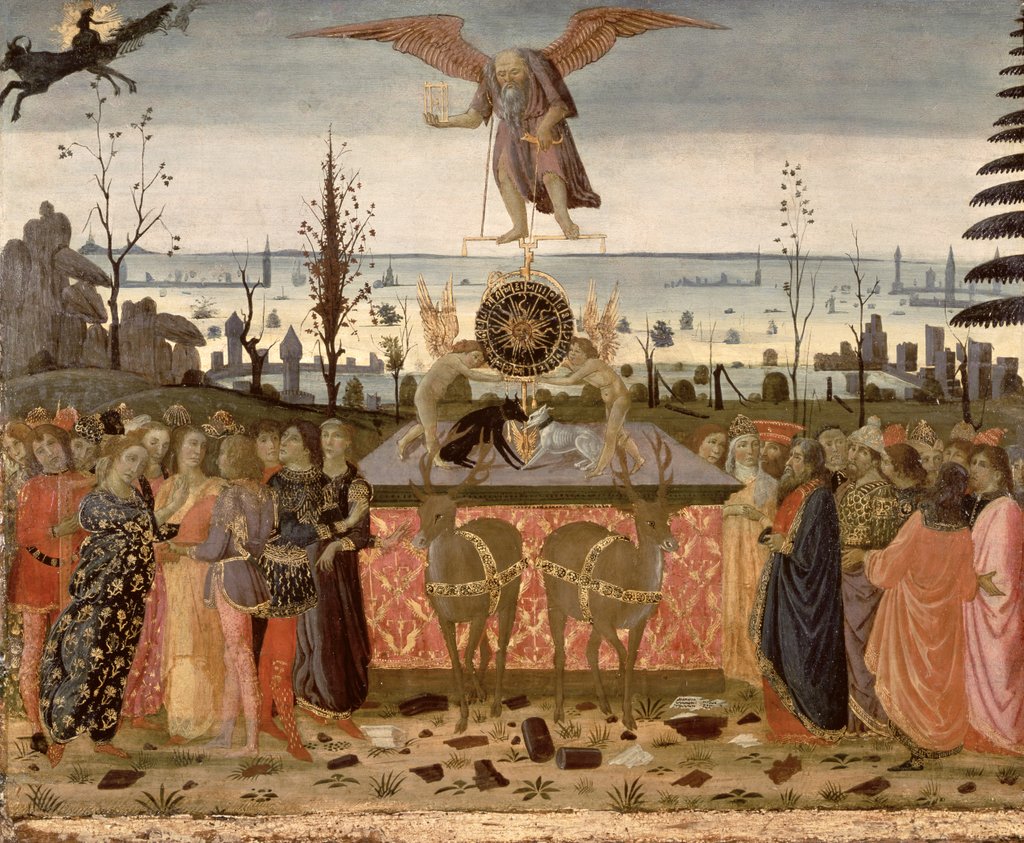Detail of Triumph of Time, inspired by 'Triumphs' by Petrarch by Jacopo del Sellaio