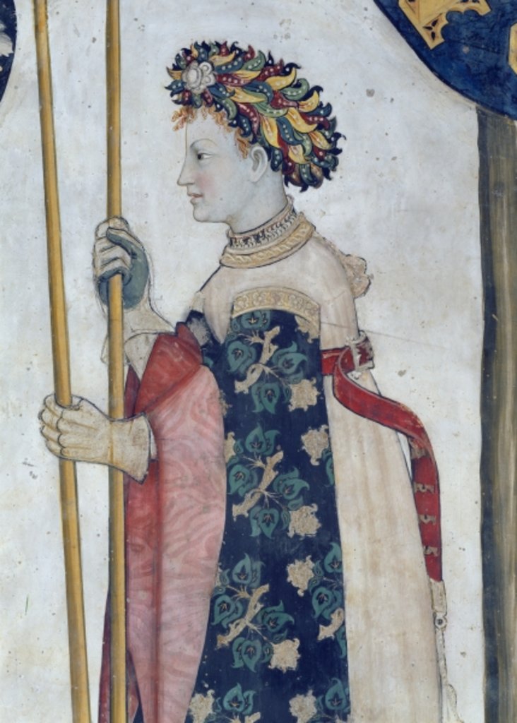 Detail of The Nine Worthies and the Nine Worthy Women, detail of Semiramis, 1418-30 by Giacomo Jaquerio