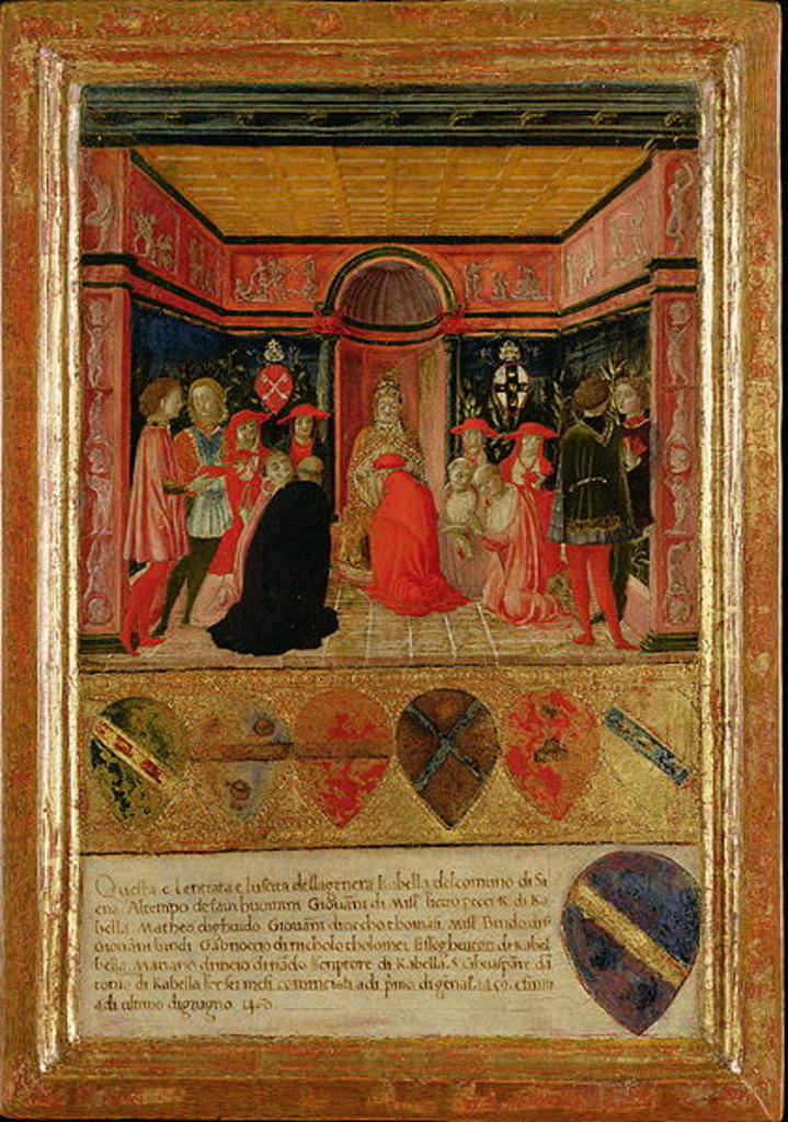 Detail of Pope Pius II Ordaining Cardinal Francesco Piccolomini Todeschi 1460 by Lorenzo di Pietro Vecchietta