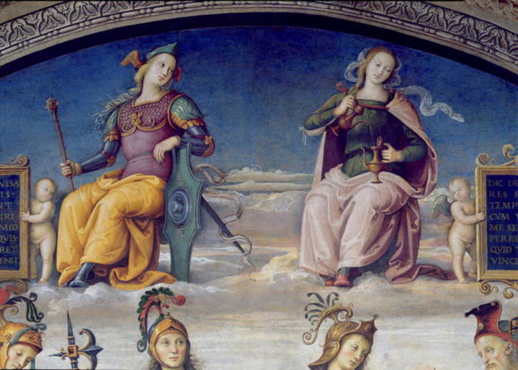 Detail of Fortune and Temperance by Pietro Perugino