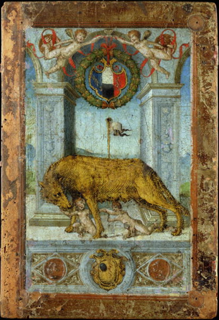 Detail of The She-Wolf Suckling Romulus and Remus by Italian School