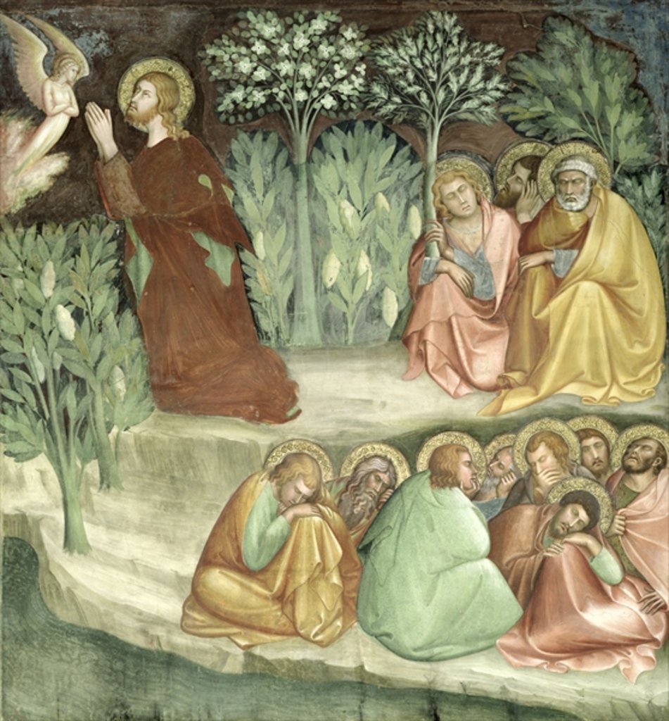 Detail of Christ in the Garden of Gethsemane, from a series of Scenes of the New Testament by Barna da Siena