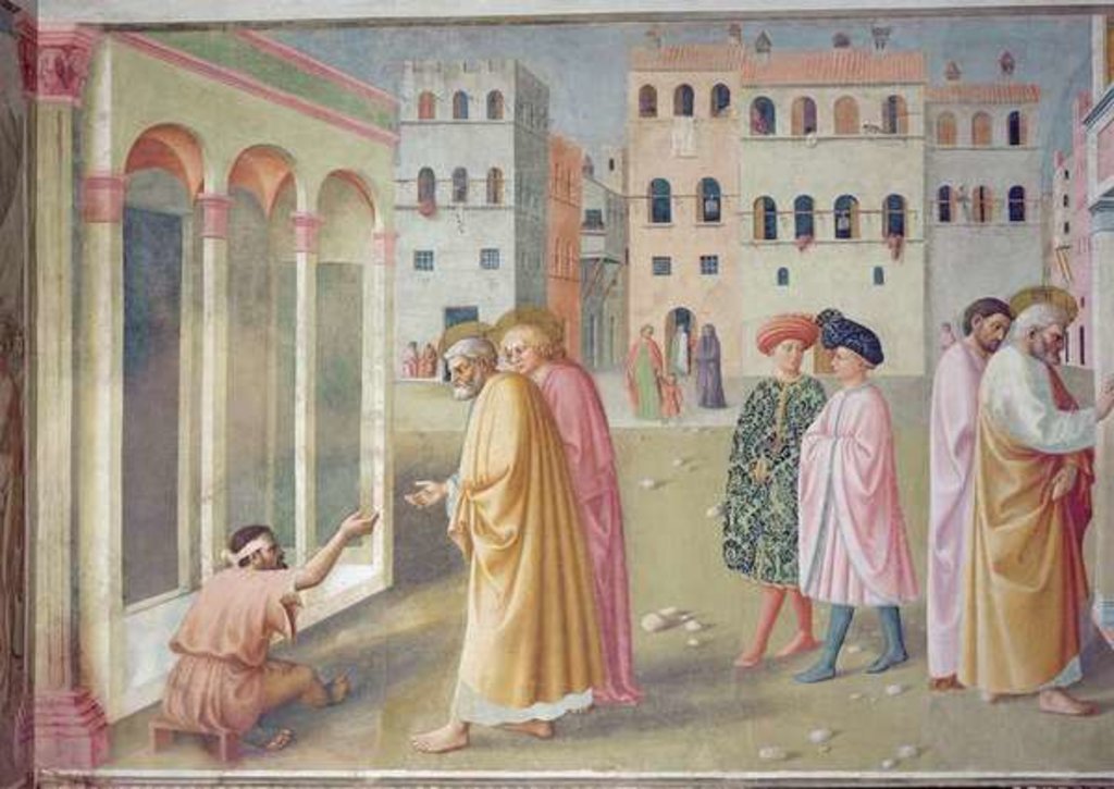 Detail of St. Peter healing a cripple, c.1427 by Tommaso Masolino da Panicale