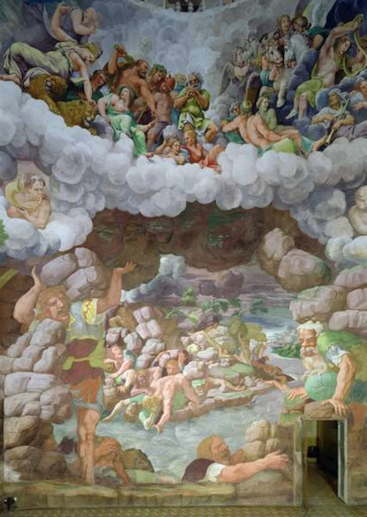 Detail of Detail of the destruction of the giants by Jupiter's thunderbolts, Sala dei Giganti, 1536 by Giulio Romano