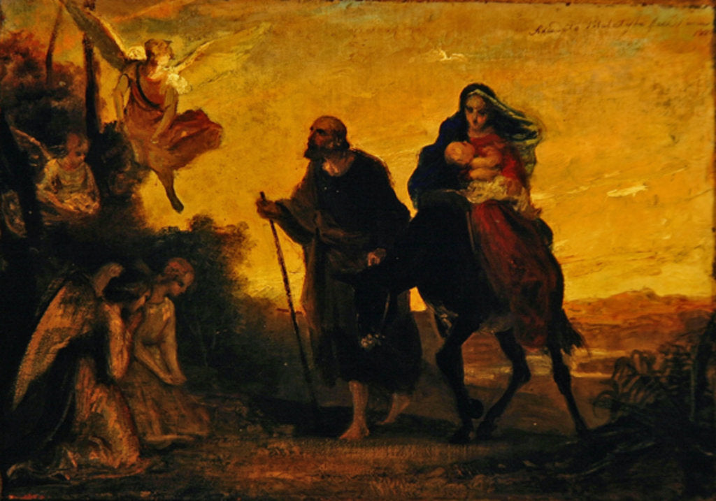 Detail of The Flight to Egypt, 1862 by Adeodato Malatesta or Malatesti