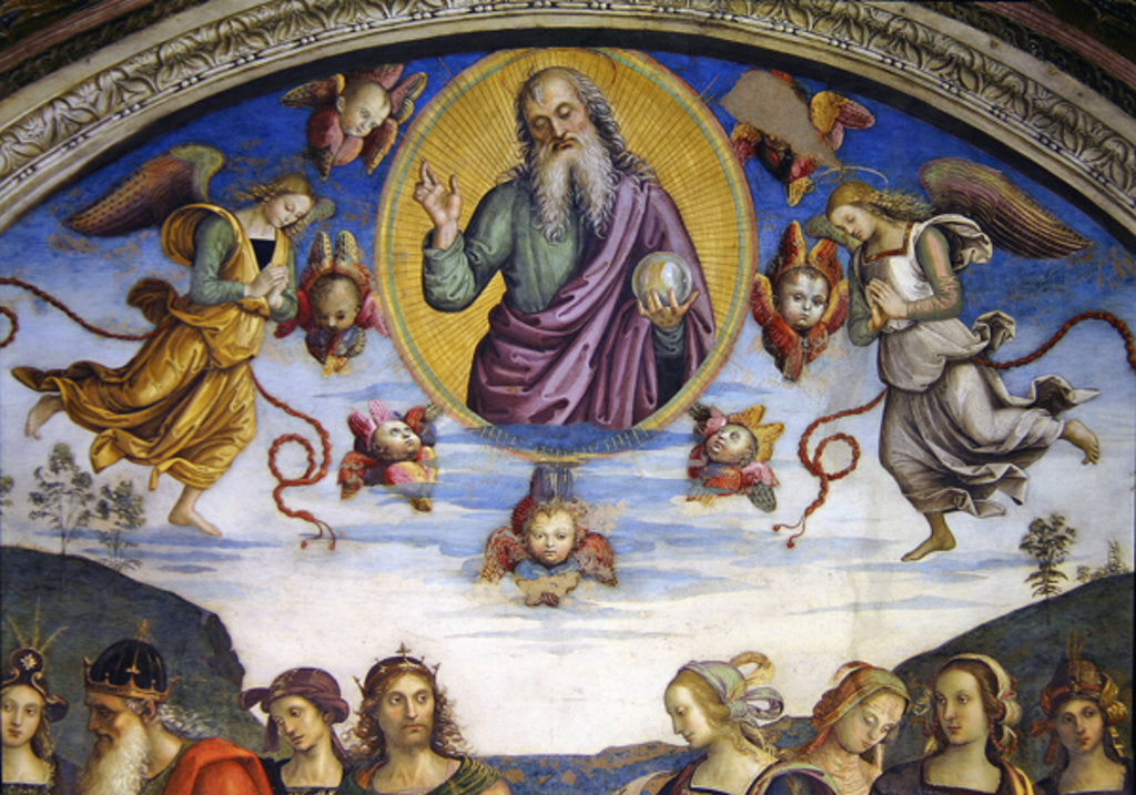 Detail of The Eternal Father in Glory with Prophets and Sibyls by Pietro Perugino