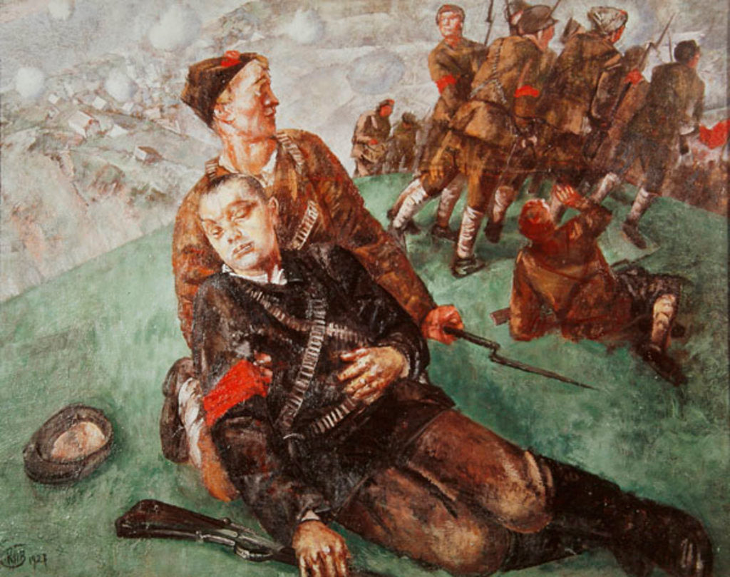 Detail of Death of a People's Commissioner, 1927 by Kuzma Sergeevich Petrov-Vodkin