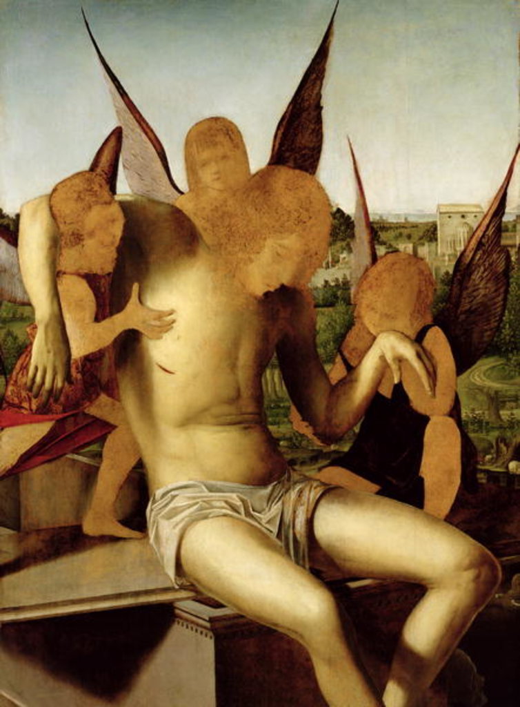 Detail of Christ Supported by Three Angels by Antonello da Messina