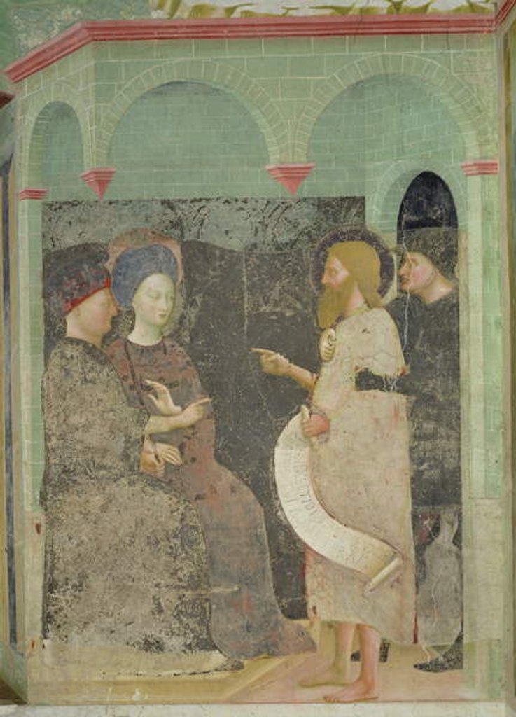 Detail of John the Baptist scolding Herod and Herodias for their adultery, 1435 by Tommaso Masolino da Panicale