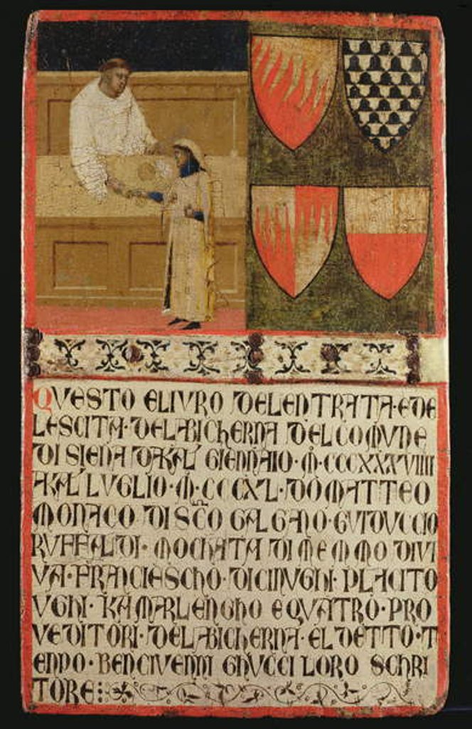 Detail of Tax Collector with Taxpayer, 1340 by Ambrogio Lorenzetti